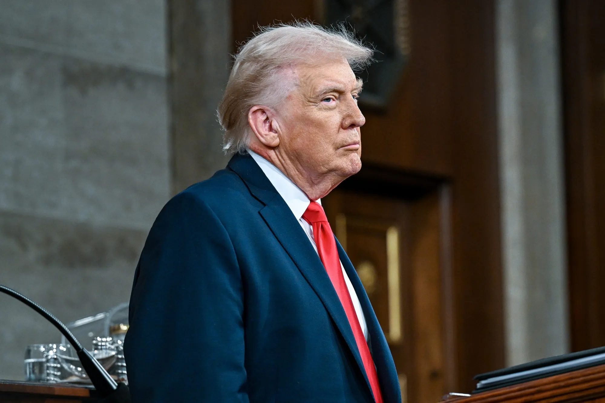 Donald Trump durante el discurso del Estado de la Unión.