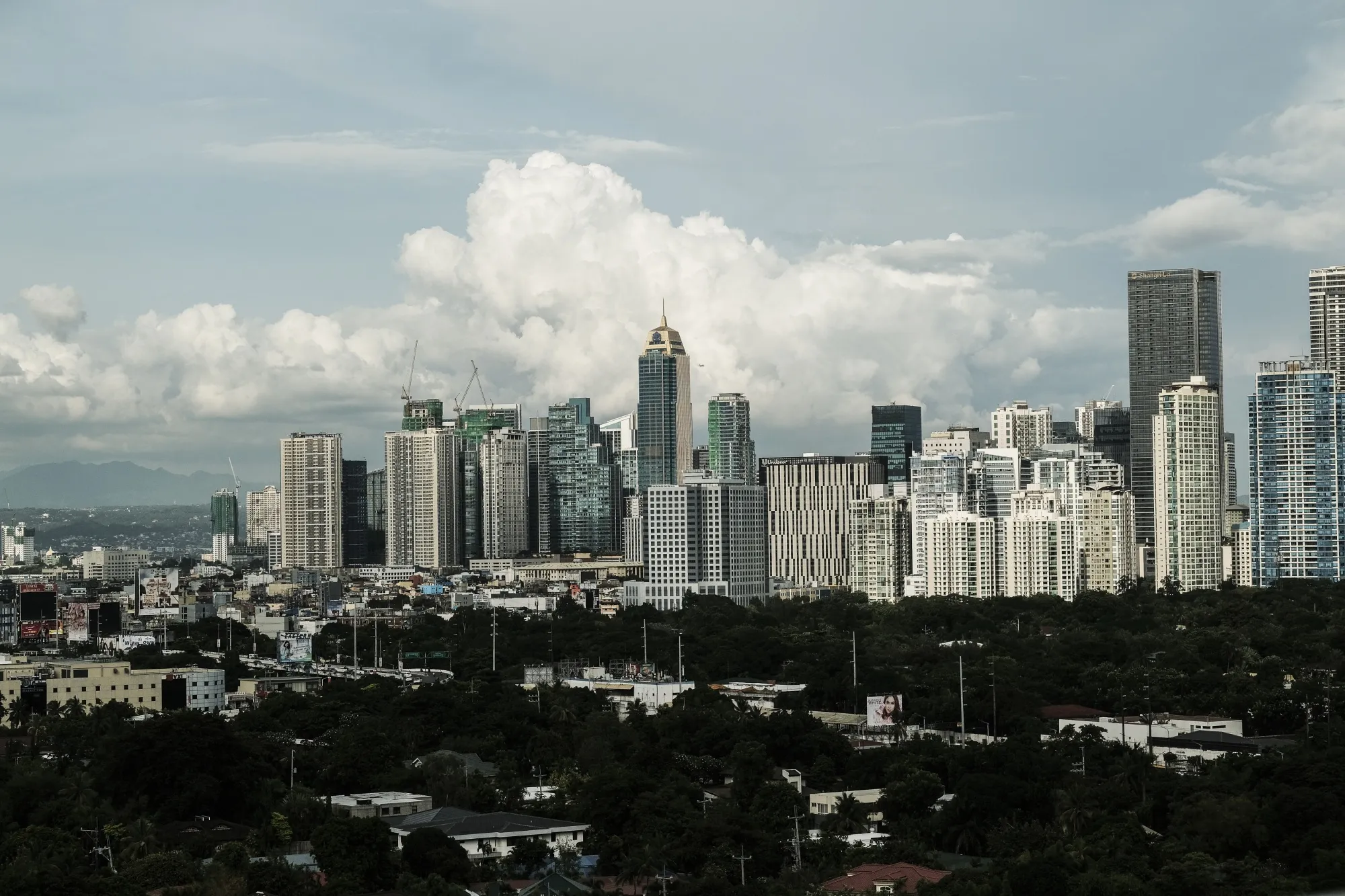 Buildings in the Central Business District (CBD) in Makati City, the Philippines.