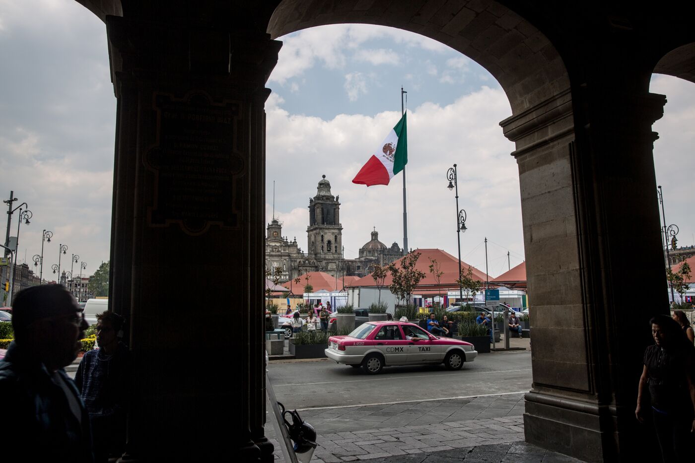 The Plaza de la Constitucion (Zocalo) in Mexico City.