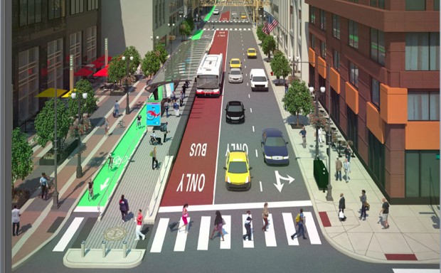 The Central Loop BRT (above, rendering) will break ground in March.