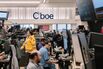 Traders On The Floor Of The Cboe Global Markets Exchange