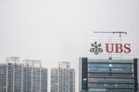 UBS Signage in Hong Kong As UBS to Buy Credit Suisse in $3.3 Billion Deal to End Crisis