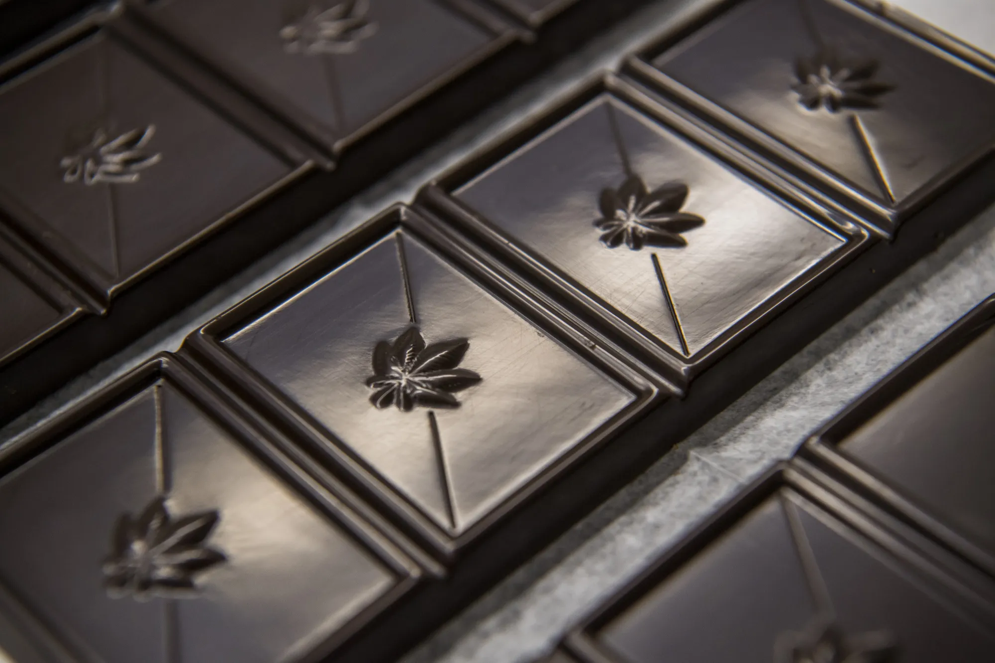 Cannabis-infused chocolate at Kiva Confections in Oakland, California.
