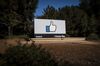 Signage is displayed outside Facebook Inc. headquarters.