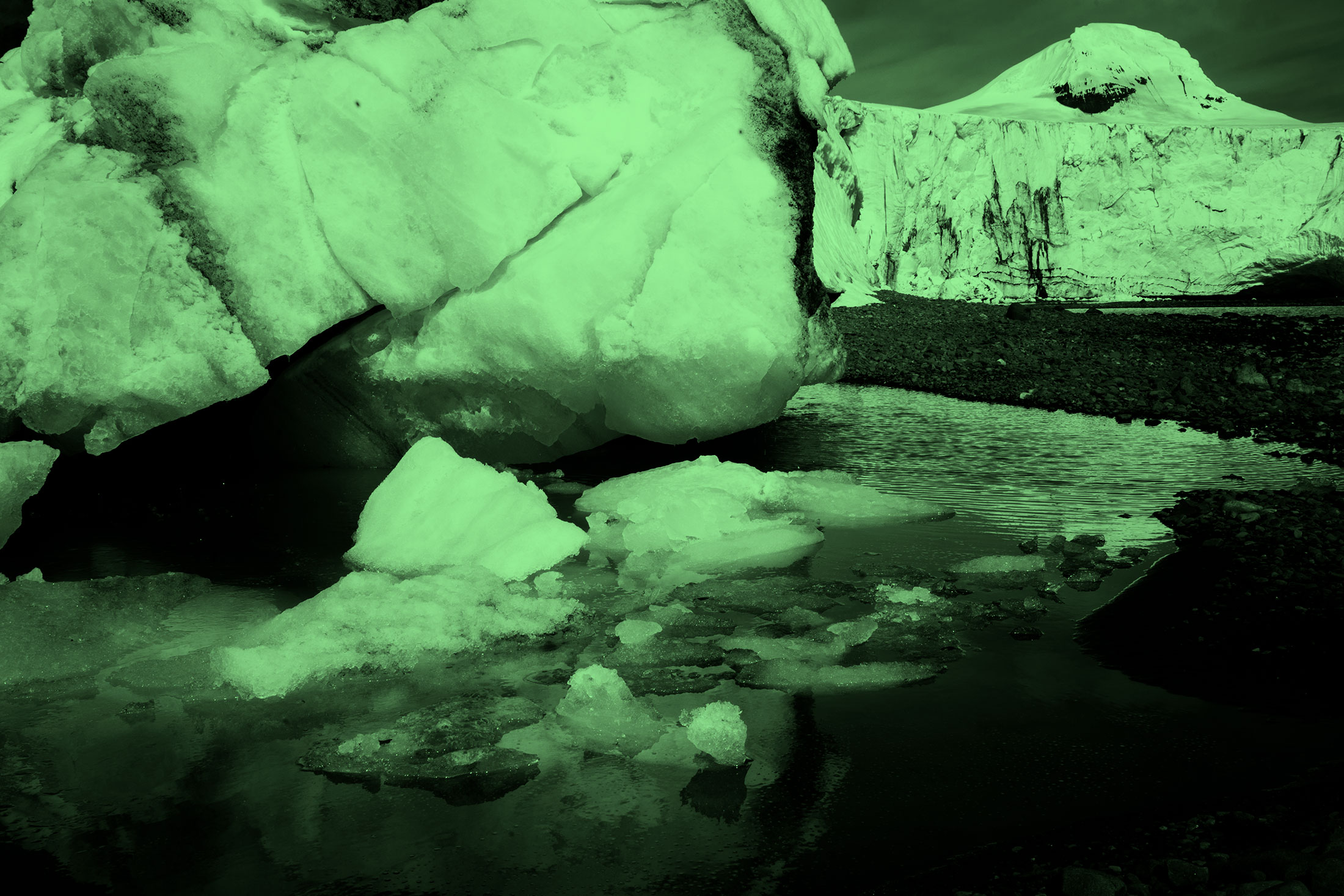 The Quito Glacier is seen melting near Ecuador's Pedro Vicente Maldonado Research Station on Greenwich Island, Antarctica, on Friday, Feb. 1, 2019.