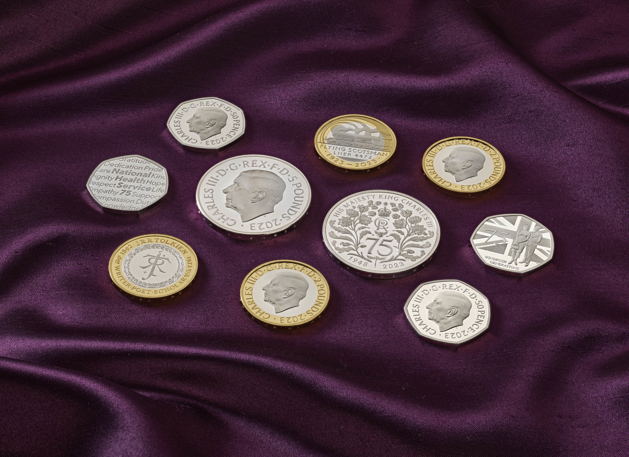 UK Royal Mint 2023 Coin Sets: King Charles III, NHS, Windrush 