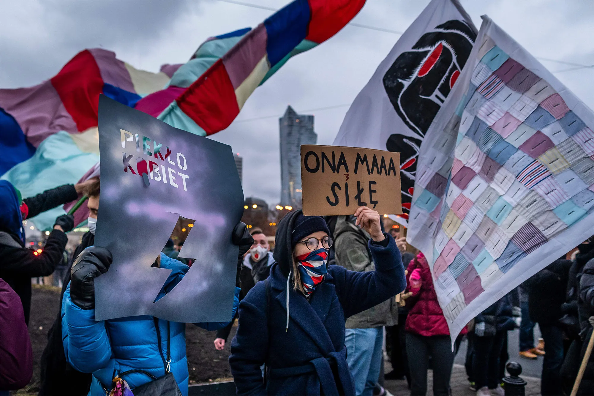 A pro-choice protest in the center of Warsaw, 2020.&nbsp;