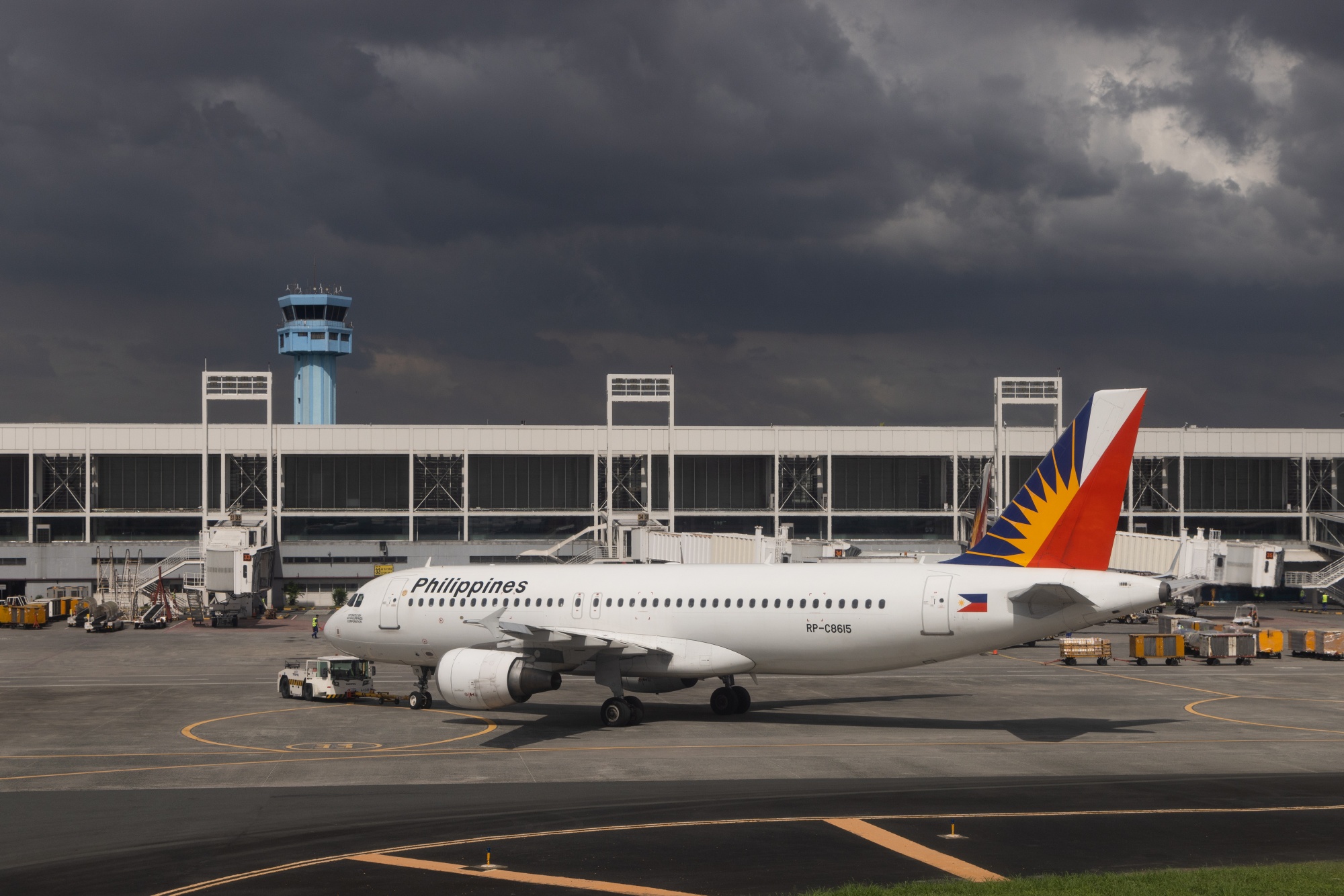An Airbus SE A320-214 aircraft, operated by Philippine Airlines Inc., on the tarmac at the Ninoy Aquino International Airport in Manila, the Philippines.