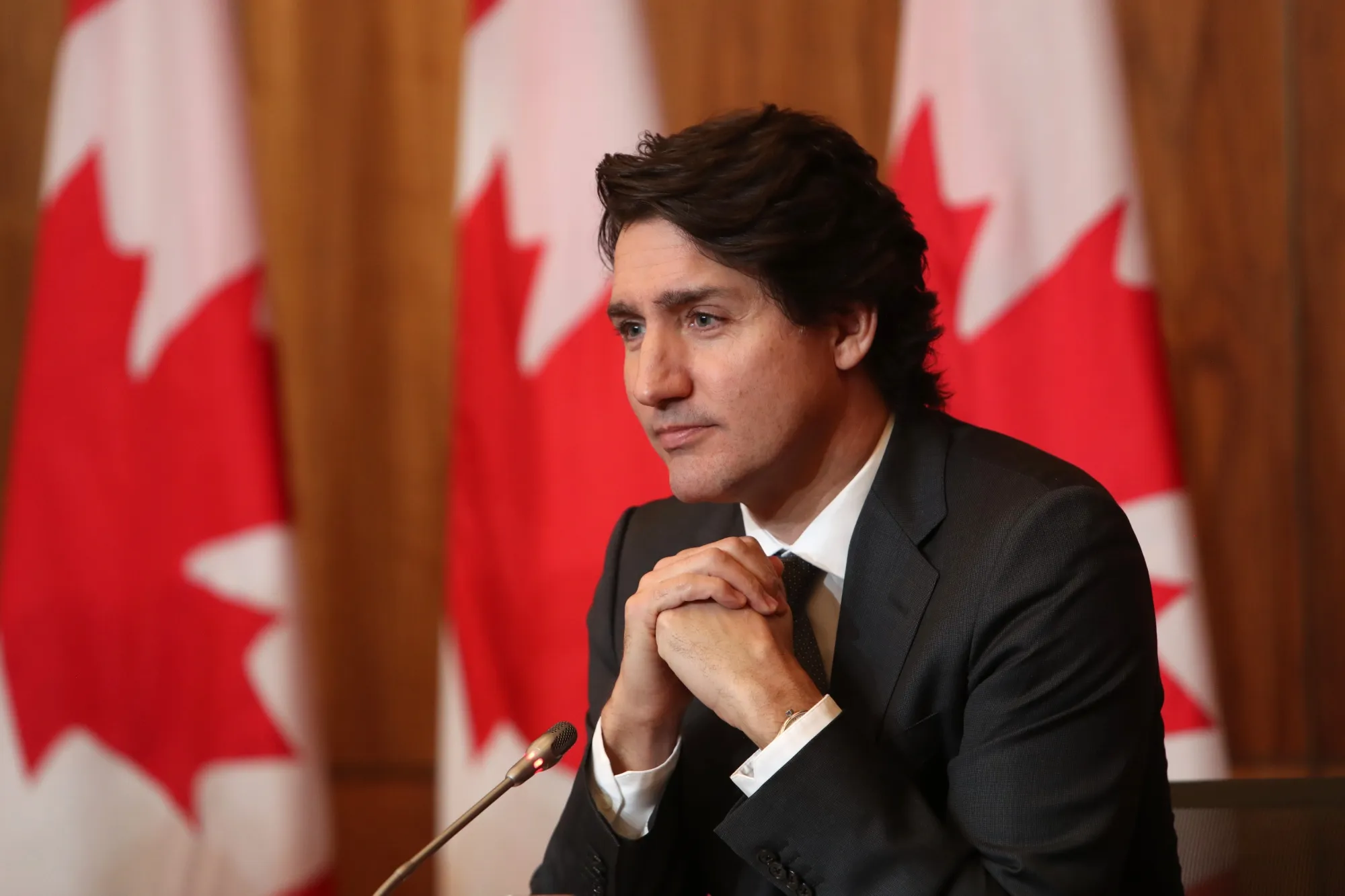 Justin Trudeau, Canada’s prime minister, is seen during a news conference in Ottawa in January.