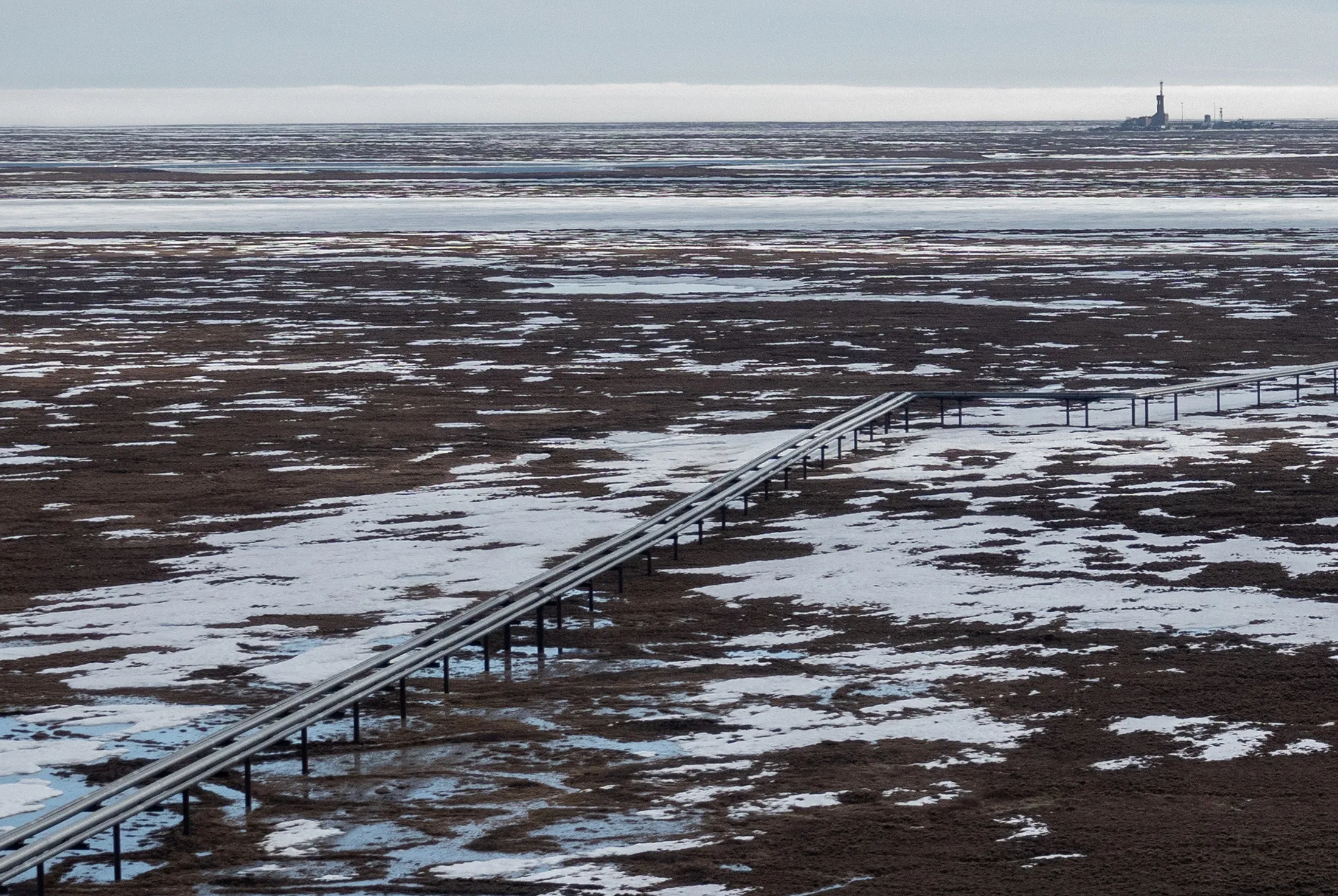 Oil pipelines near&nbsp;Nuiqsut, Alaska, a village about 36 miles from the proposed ConocoPhillips&nbsp;development.