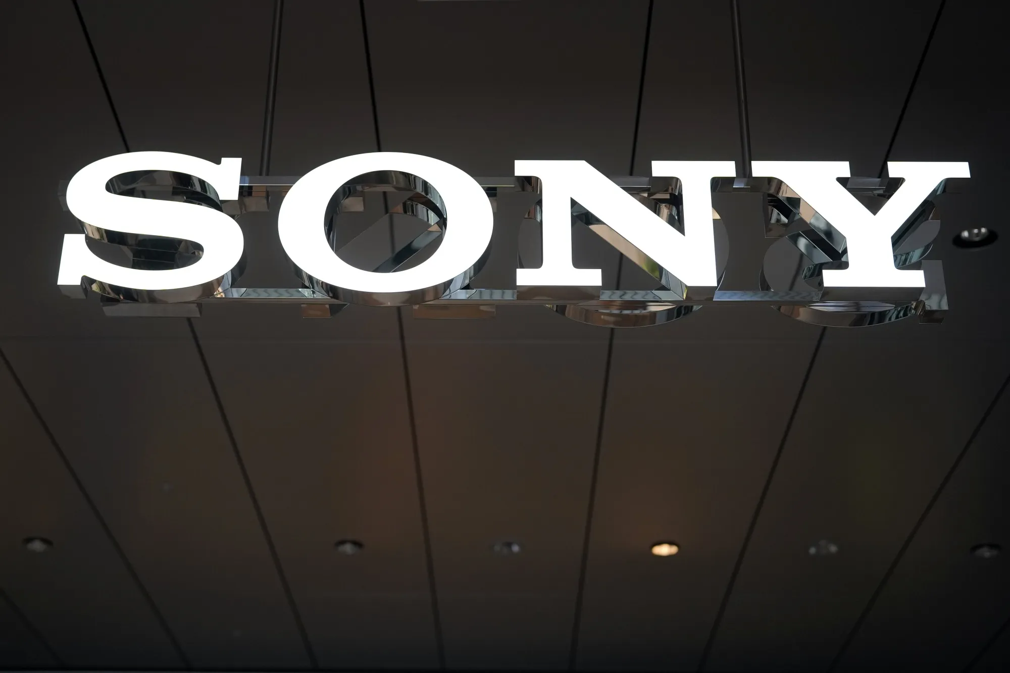 A logo of Sony is seen at the headquarters of Sony Corp. on May 10, 2022, in Tokyo. Japanese electronics and entertainment company Sony’s profit rose 13% in October-December on growing growing sales of music, image sensors and video games, the company said Wednesday, Feb. 14, 2024. (AP Photo/Eugene Hoshiko, File)