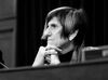 Congresswoman DeLauro sitting on a committee chamber hearing