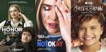 This combination of images shows promotional art for &quot;Honor &quot;Society&quot; a film premiering on Paramount+ on July 29, left, &quot;Not &quot;OKAY&quot; a film premiering on Hulu on July 29 and &quot;Amber Brown&quot; a series premiering on Apple TV+ on July 29. (Paramount+/ Searchlight Pictures /Apple TV+ via AP)