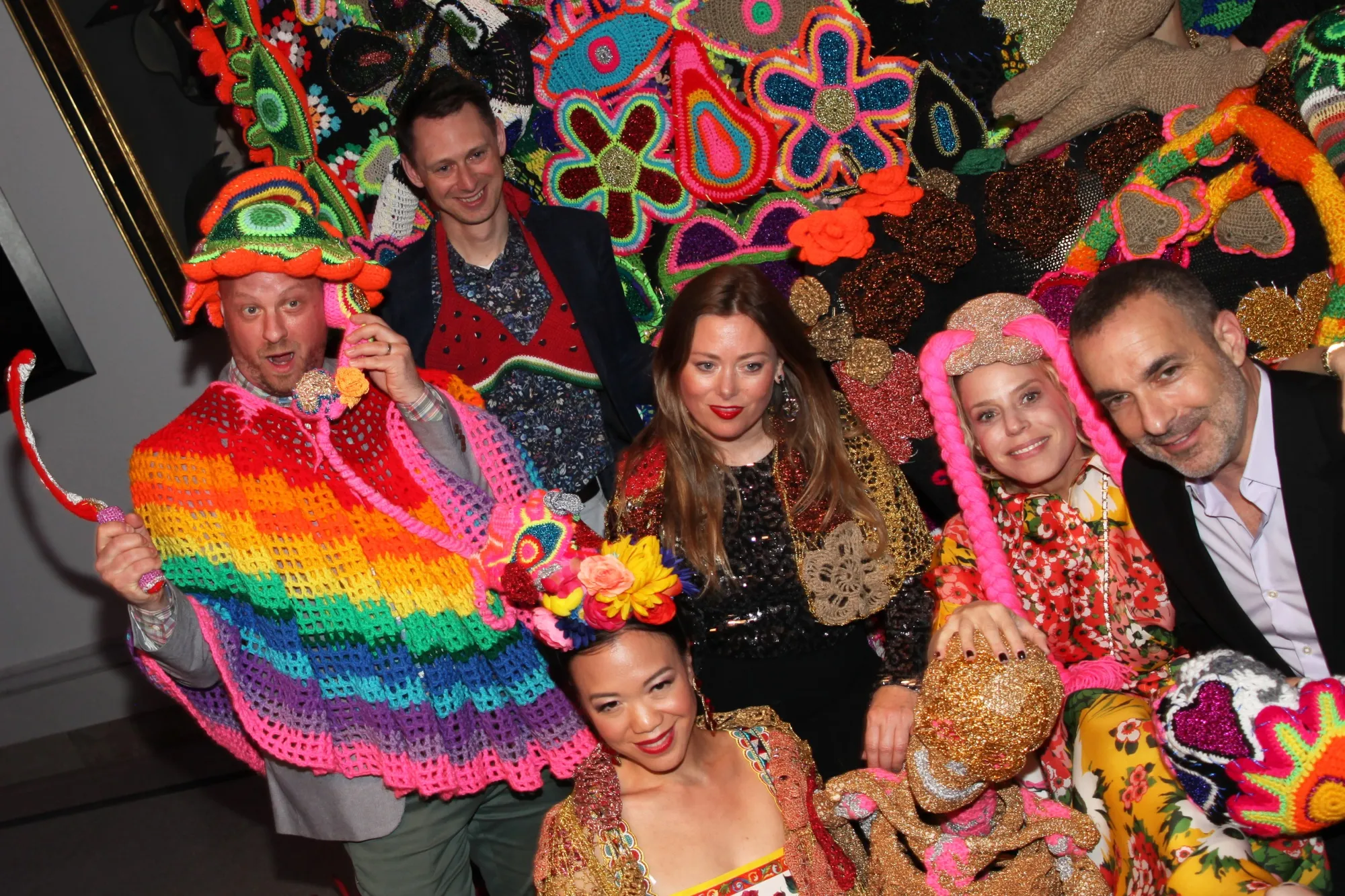Chris Schott, second from left, in the photo booth.