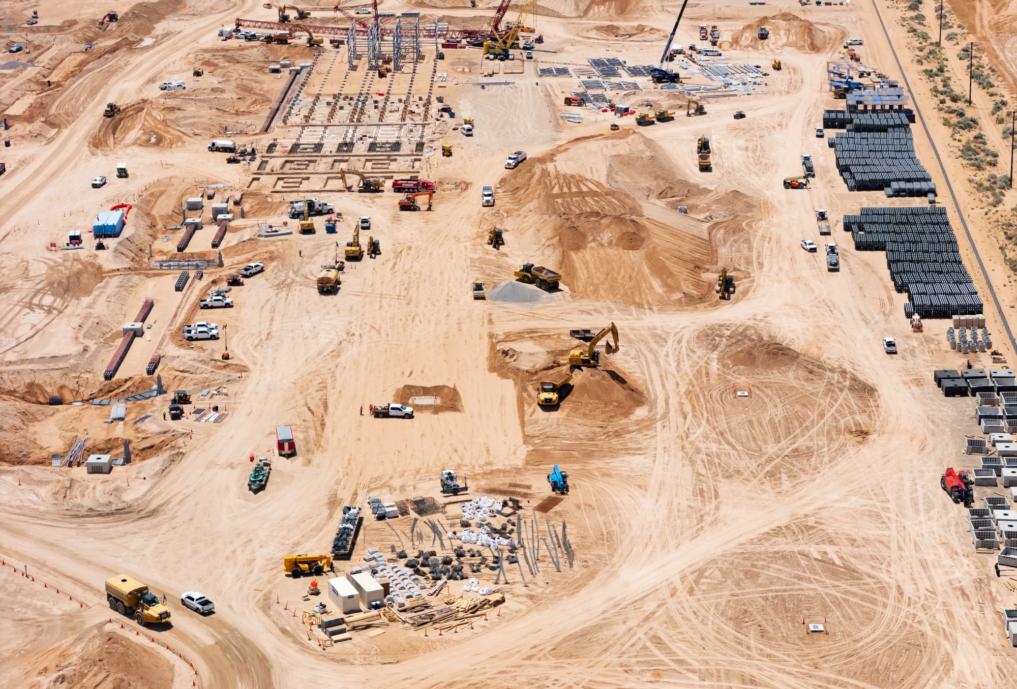 The construction site of Project Jupiter, a data center backed by tech giants like Oracle and OpenAI, in Santa Teresa, New Mexico. Photographer: Photographer: Rebecca Noble/Bloomberg