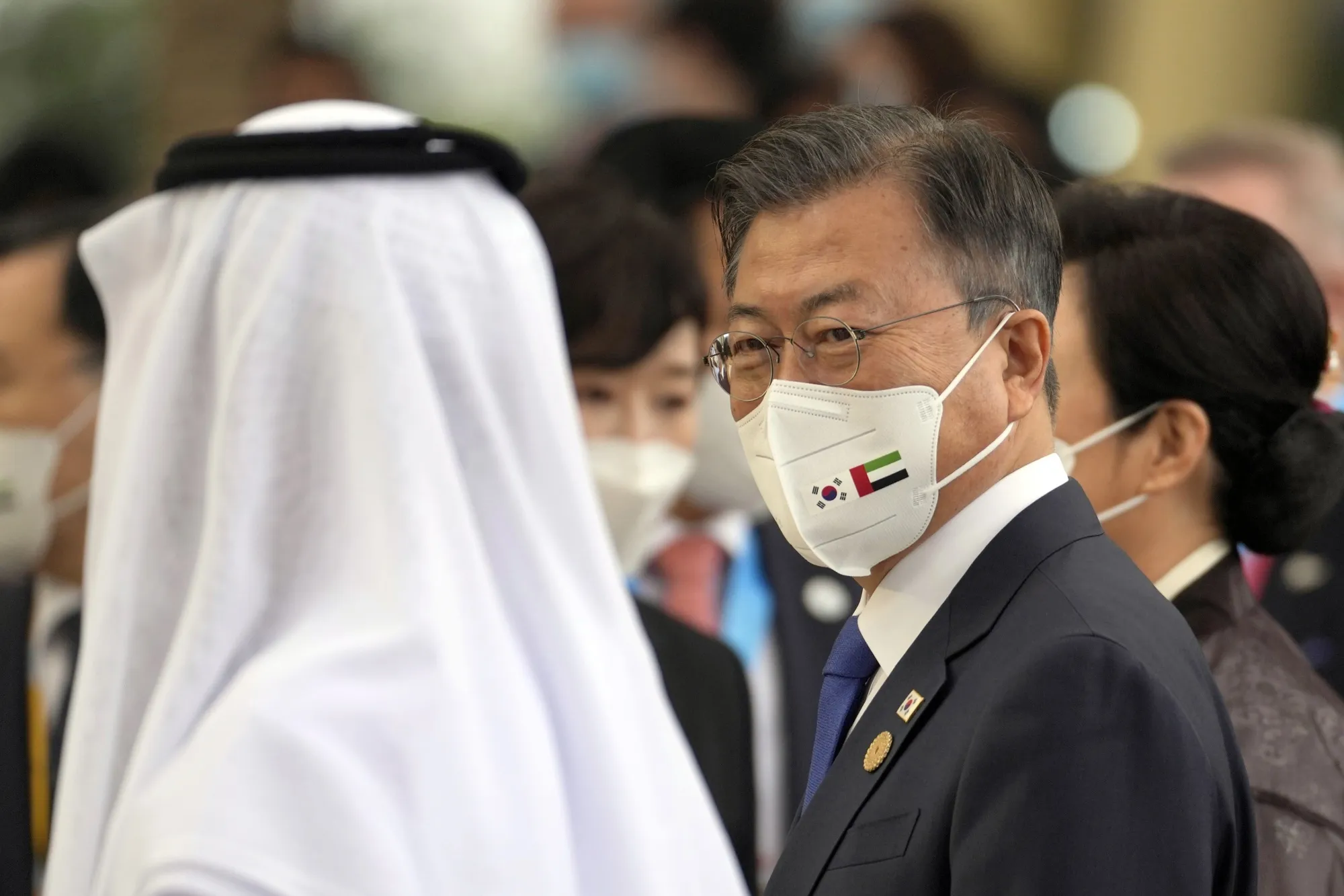 South Korean President Moon Jae-in at Dubai Expo 2020 on Jan. 16.