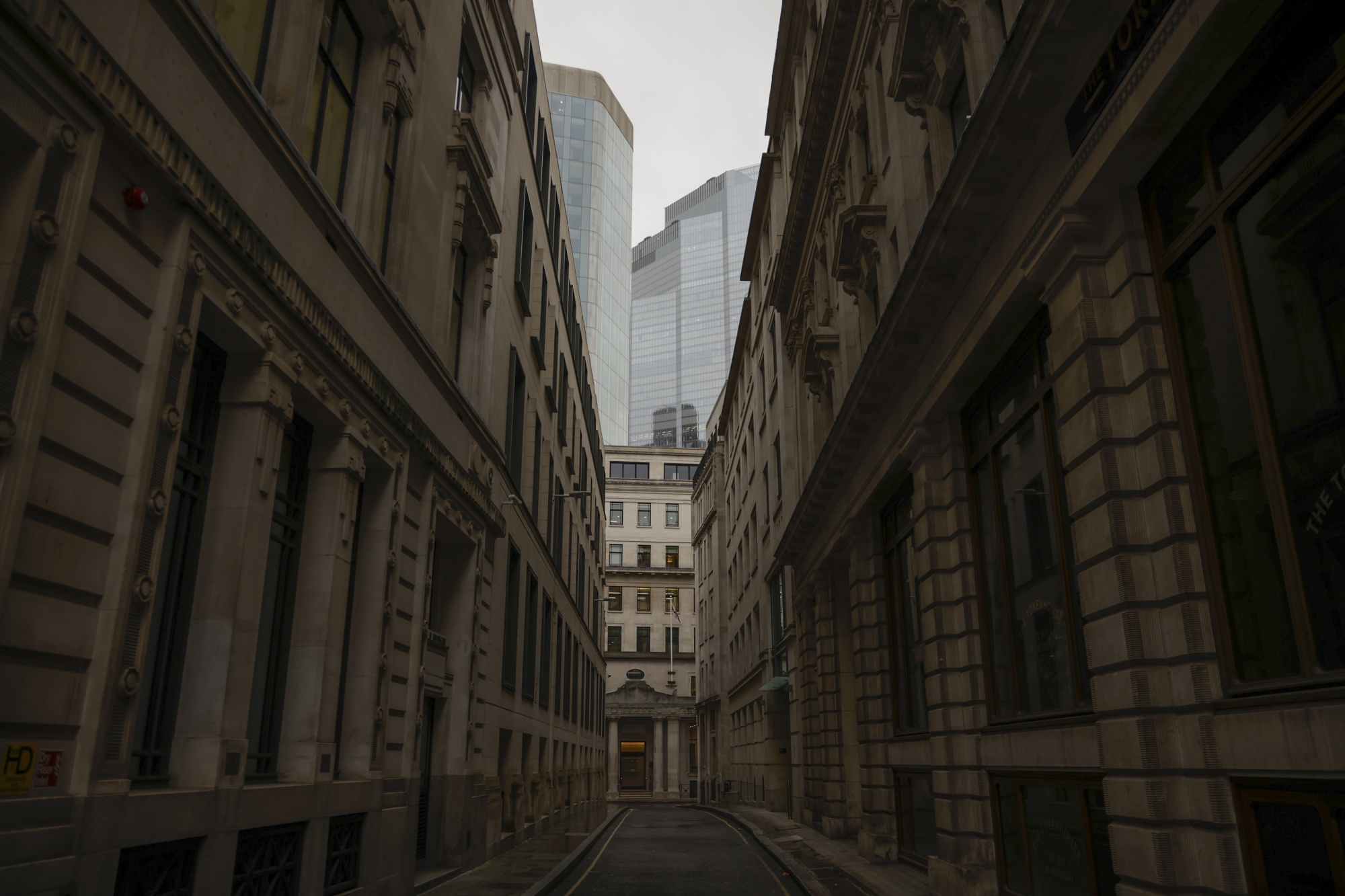 On 4 January a vacant road in the Square Mile Financial District of the City of London.