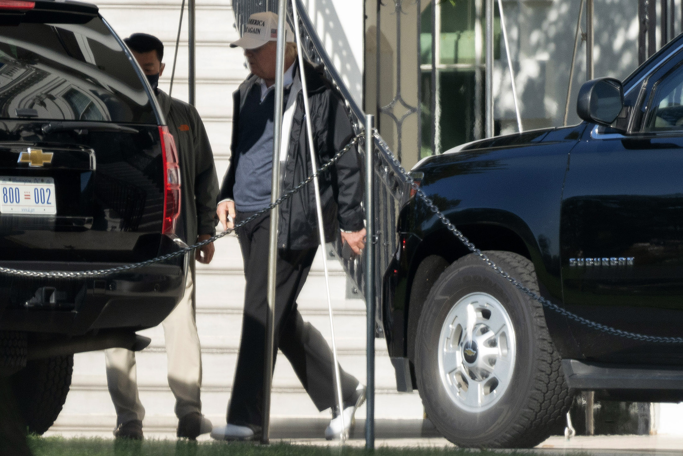 President Donald Trump departs the White House