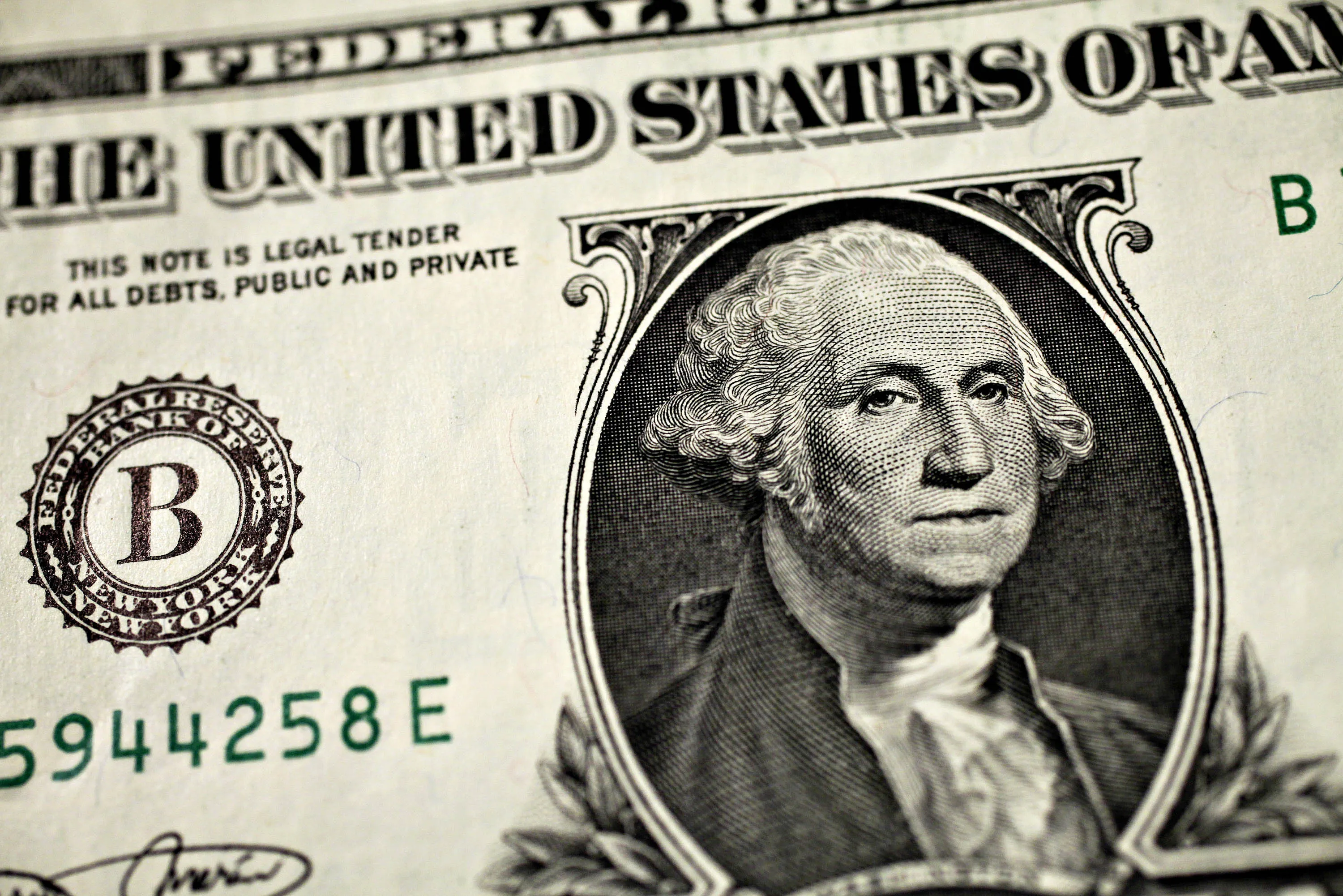 A U.S. one dollar bill is1 arranged for a photograph in New York, U.S.,&nbsp;