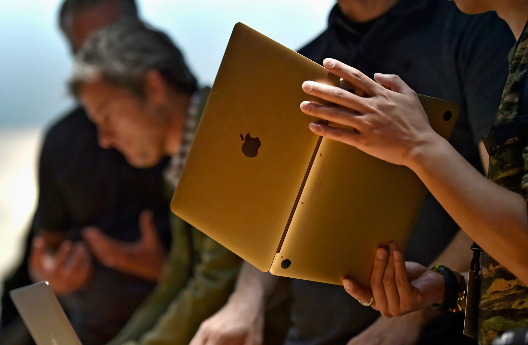 The new Apple Macbook during the company's Spring Forward event in San Francisco on March 9, 2015.
