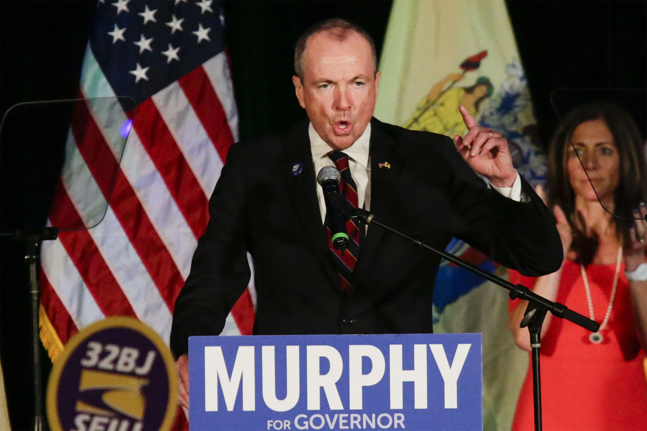 Phil Murphy speaks at an election night rally&nbsp;in Asbury Park, New Jersey, on Nov. 7, 2017.