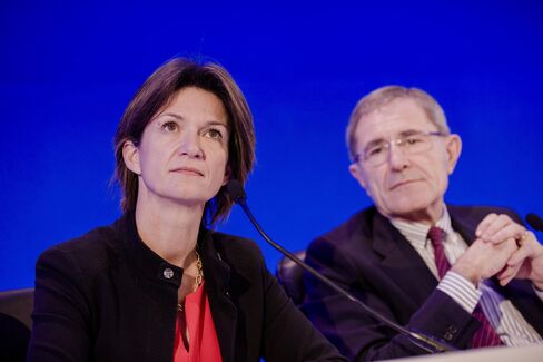 Isabelle Kocher, left, and Gerard Mestrallet