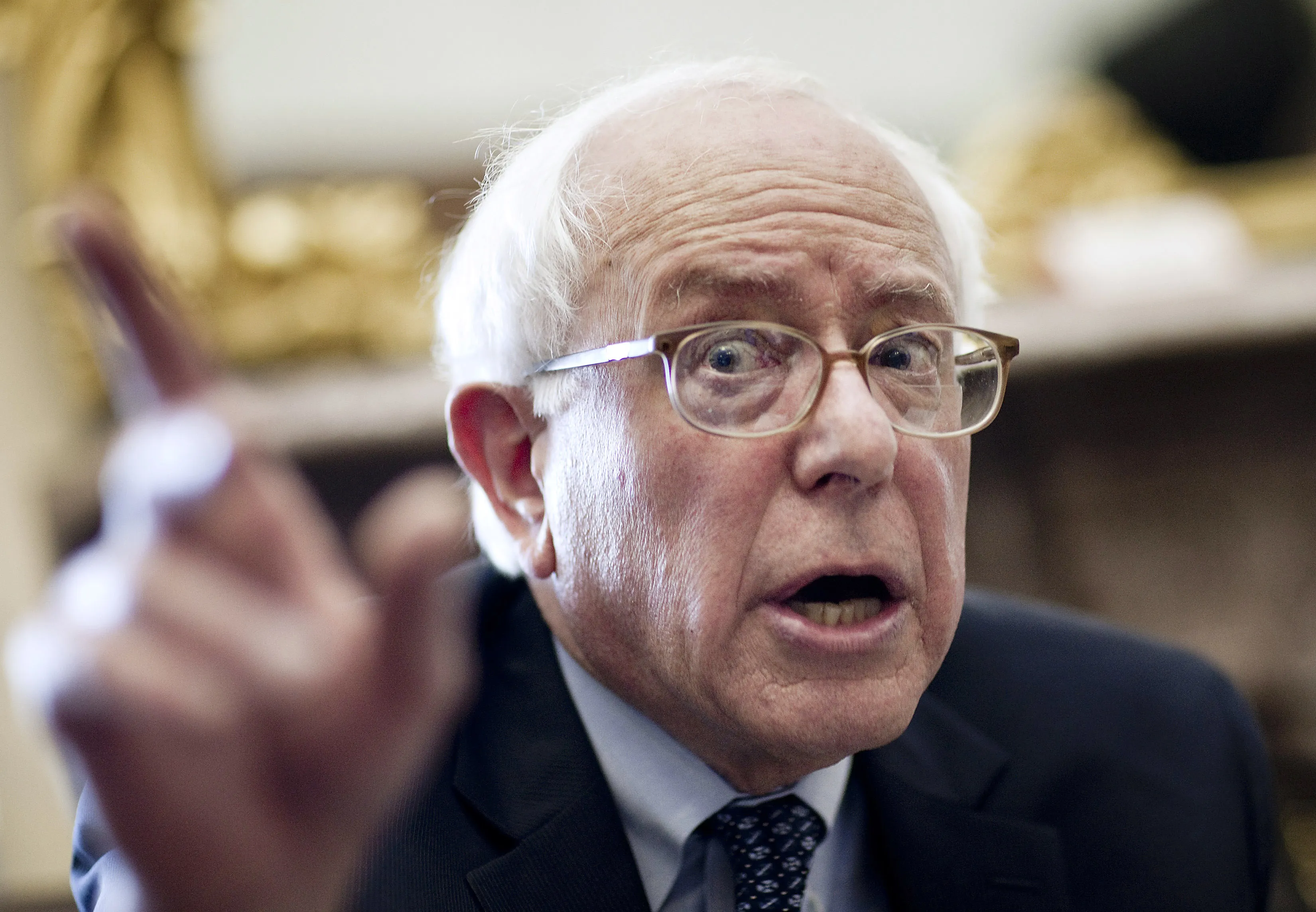 Senator Bernie Sanders speaks to reporters on Capitol Hill on Dec. 7, 2010, in Washington/