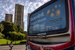 A bus with an advertisement for the Buenbit cryptocurrency exchange in Buenos Aires, Argentina, on Thursday, March 3, 2022.