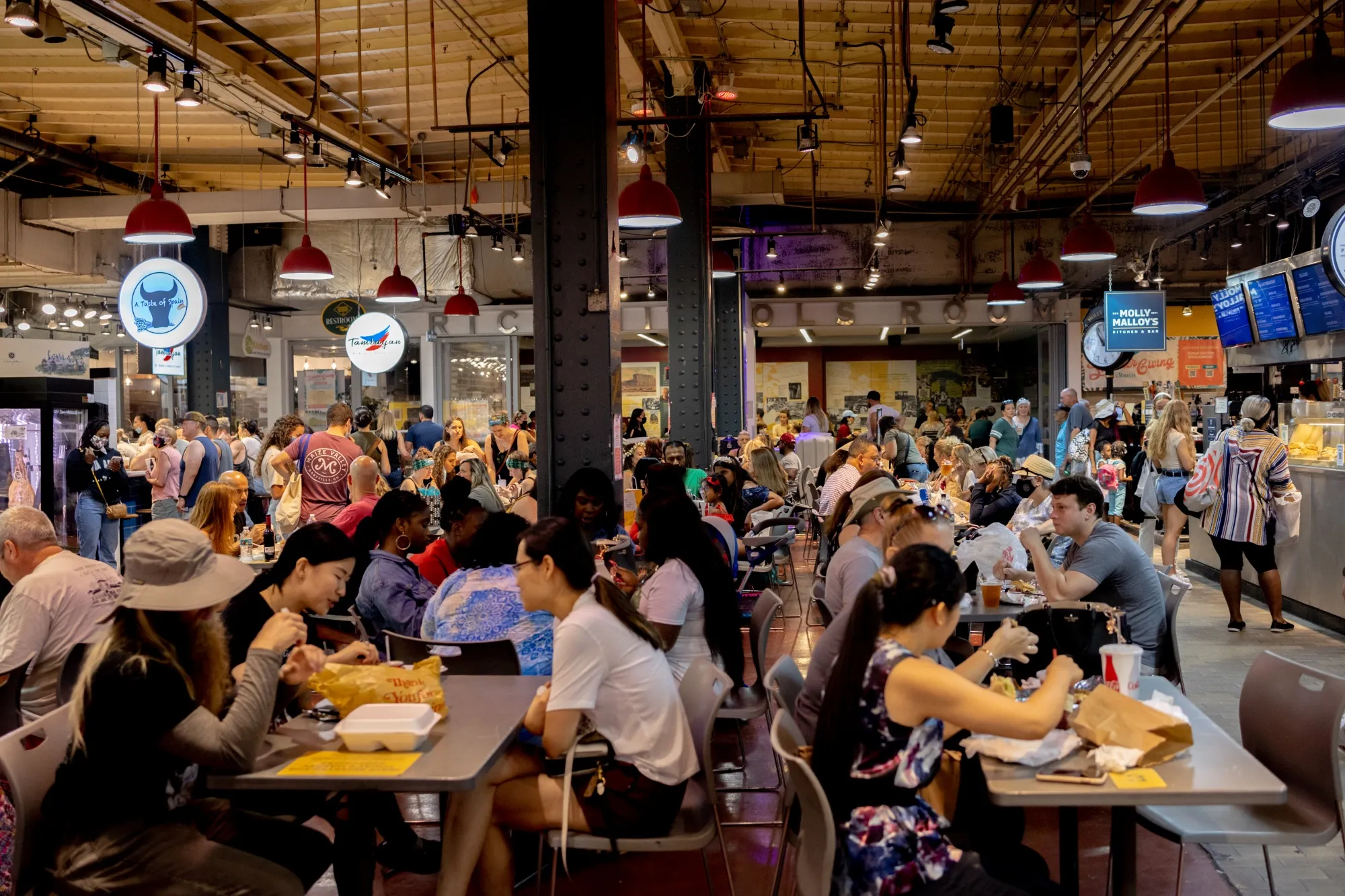 Customers dine indoors at Reading Terminal Market in Philadelphia last month.&nbsp;
