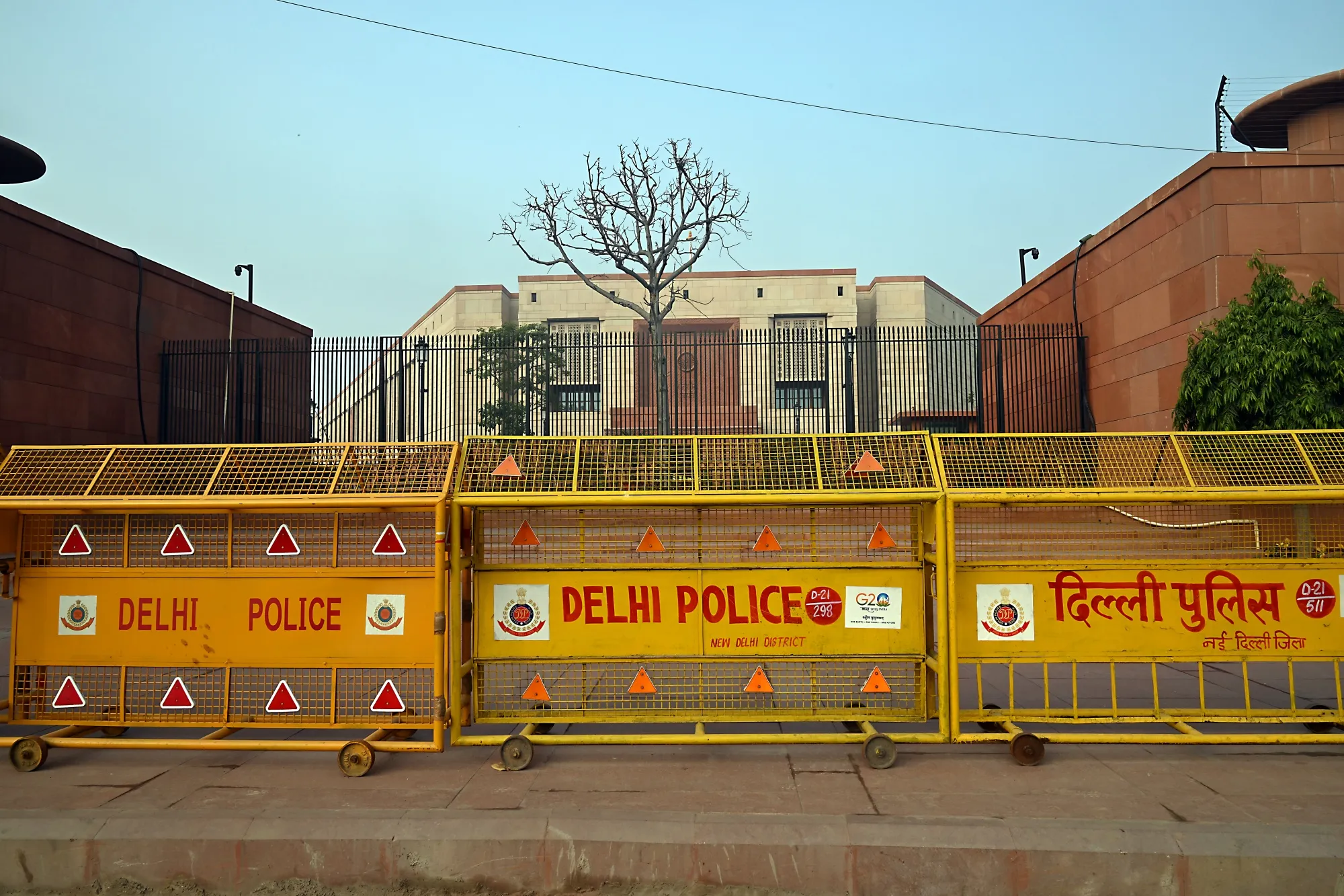 The Parliament building in New Delhi, India.
