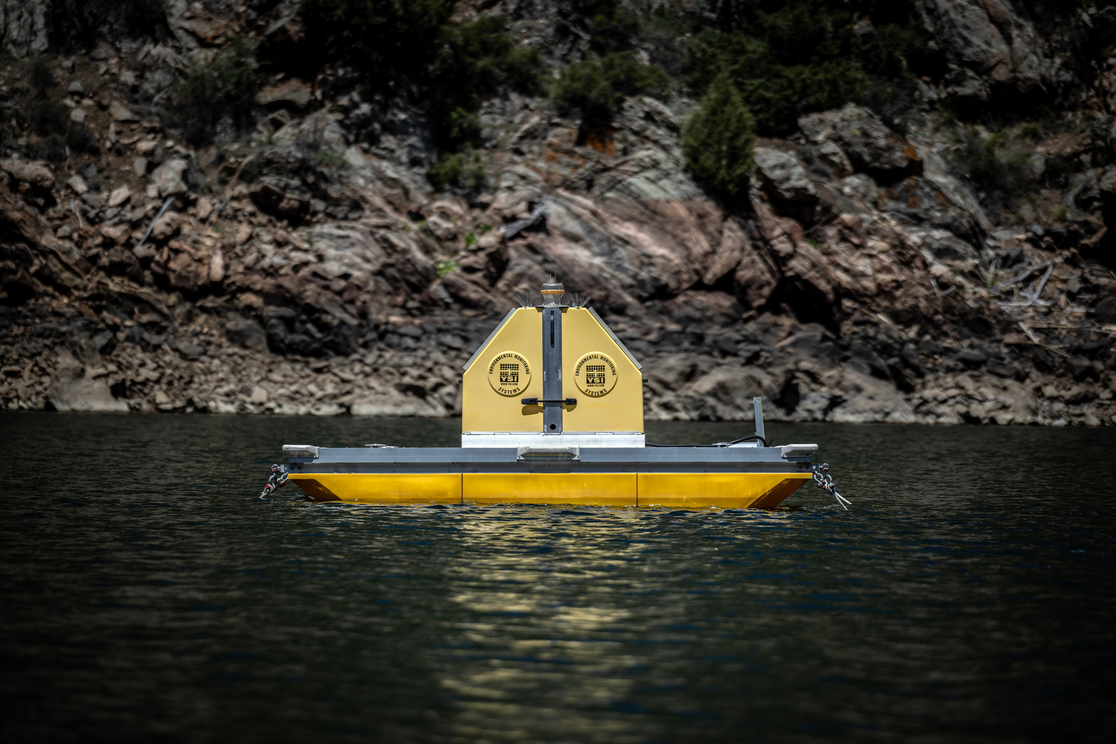 A water-quality measuring tool in Strontia Springs Reservoir. Photographer: Chet Strange/Bloomberg