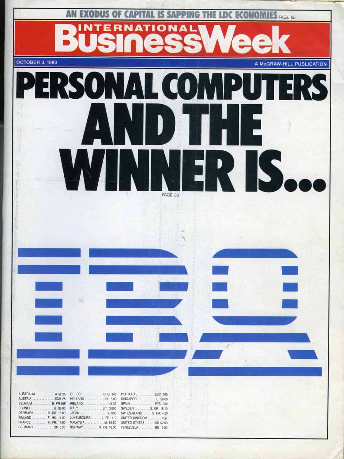 Обложка журнала BusinessWeek за октябрь 1983 года.