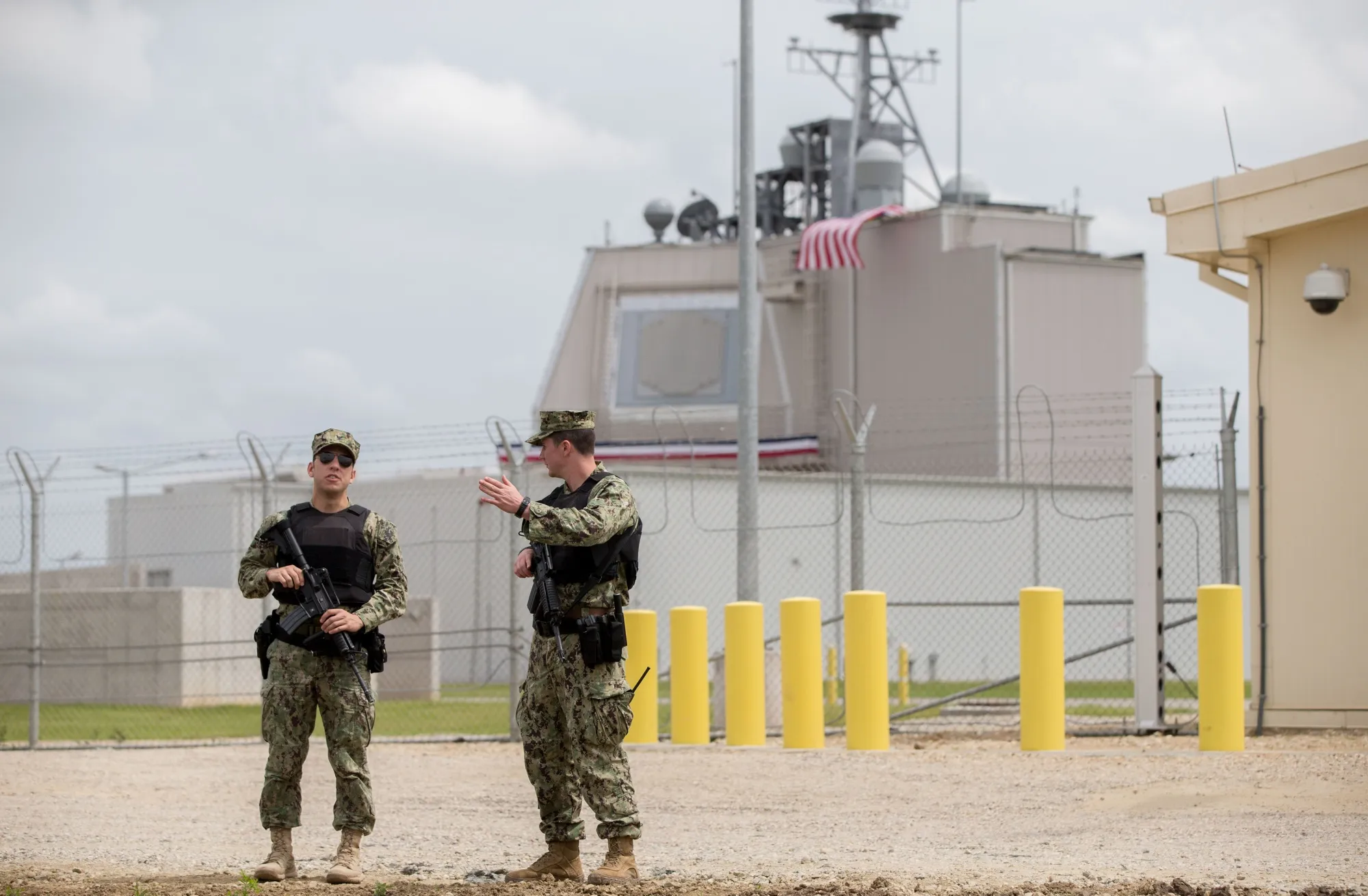 US soldiers by the NATO missile shield in Deveselu, Romania.