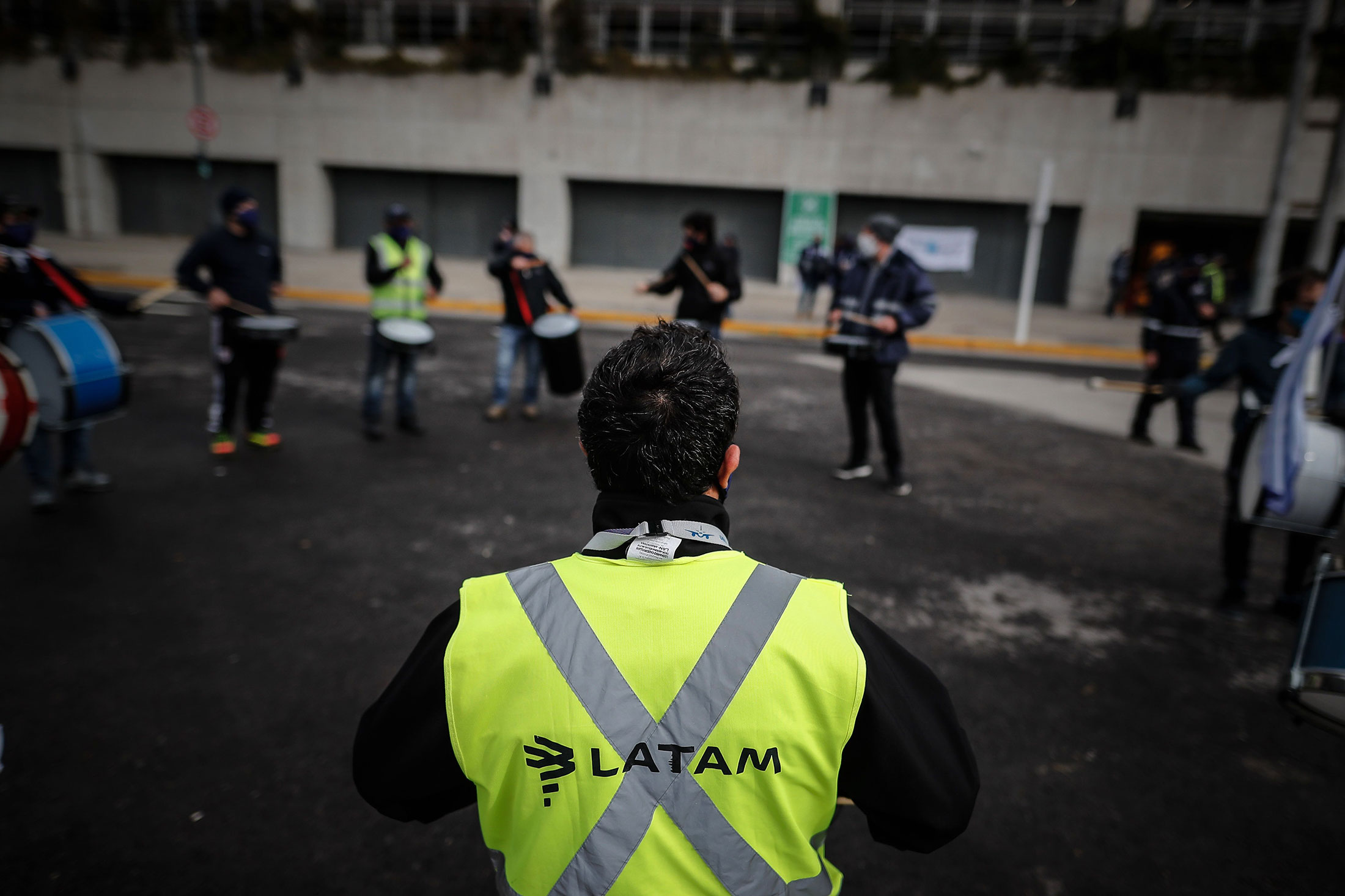 Employees of Latam&nbsp;Airlines stage a protest an an airport in Buenos Aires on&nbsp;July 16.