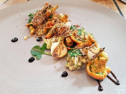 Girolle mushrooms with barley and summer truffle.