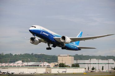 the first Boeing 787-8 Dreamliner prototype taking-off, 2010.