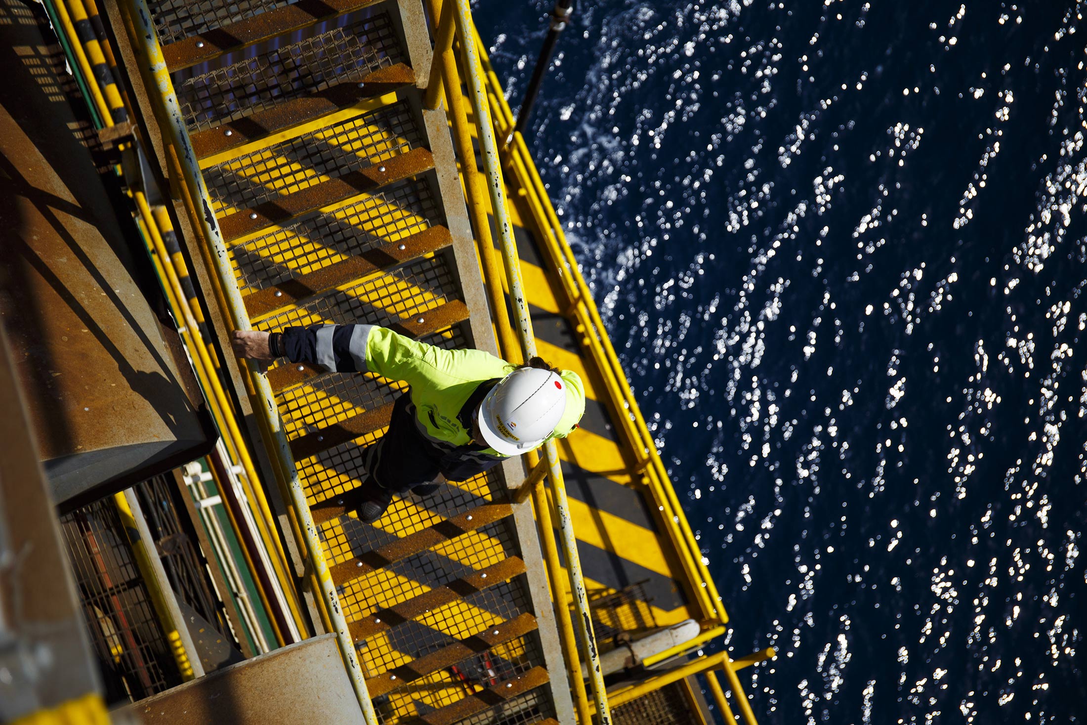 An oil platform, operated by Repsol SA, in the Mediterranean Sea off the coast of Tarragona, Spain.
