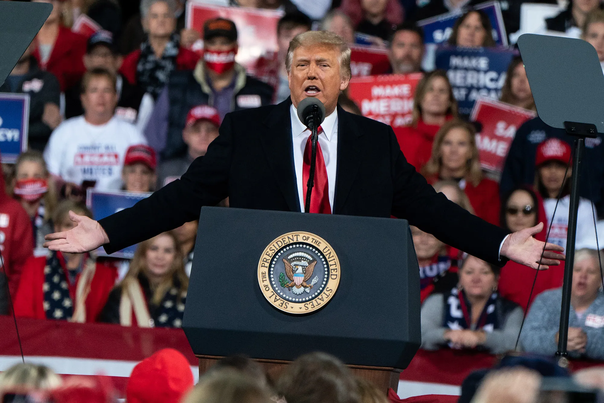 Trump claims victory at a&nbsp;Georgia rally in December. On Saturday, he phoned it in.