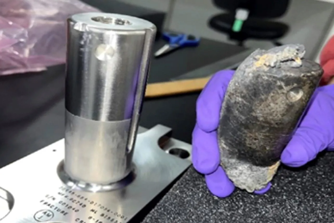 A recovered chunk of space junk from equipment discarded at the International Space Station.&nbsp;