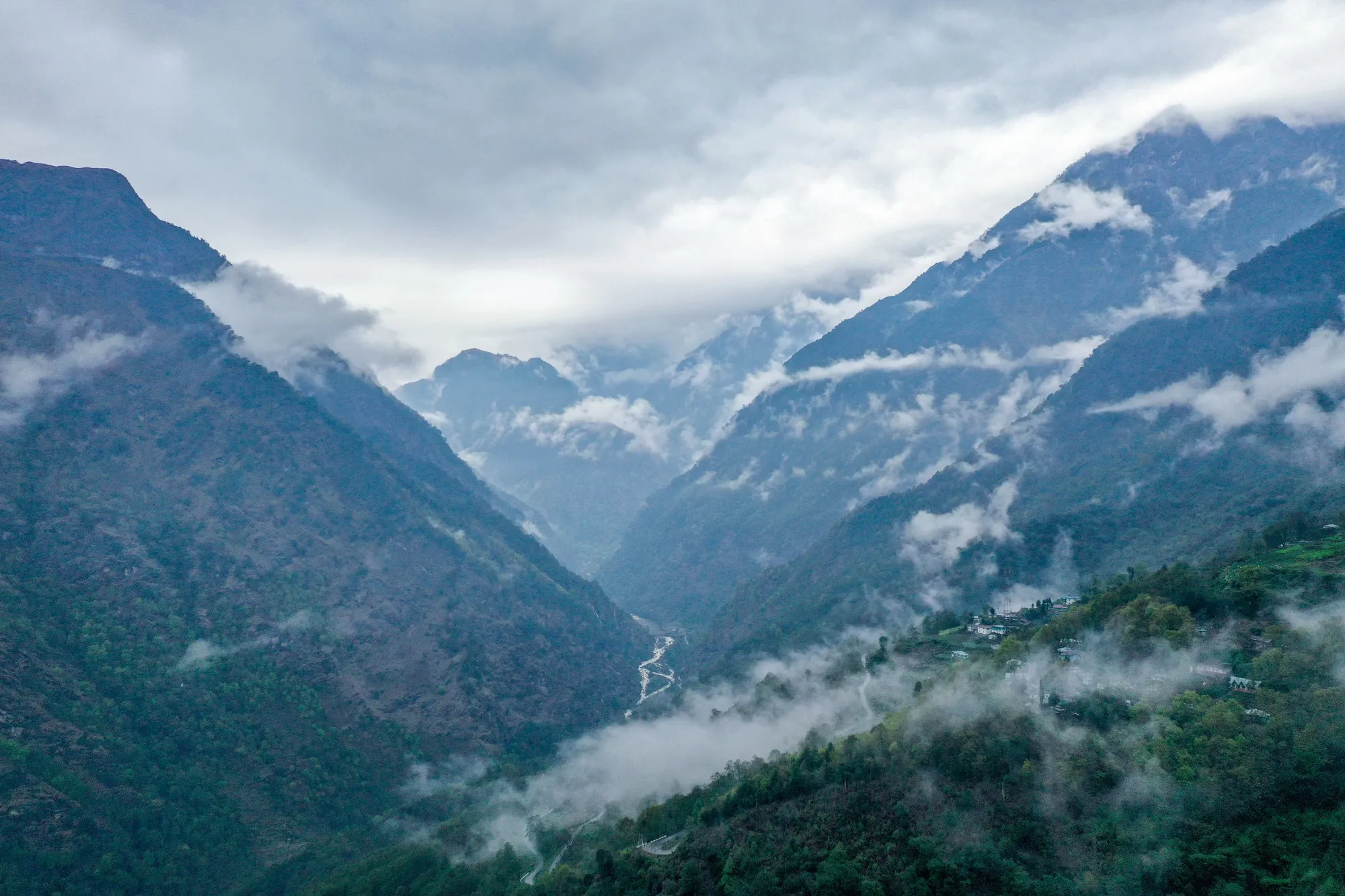 A valley near the Indo-Chinese border in Tawang district of Arunachal Pradesh in India&nbsp;in April.&nbsp;