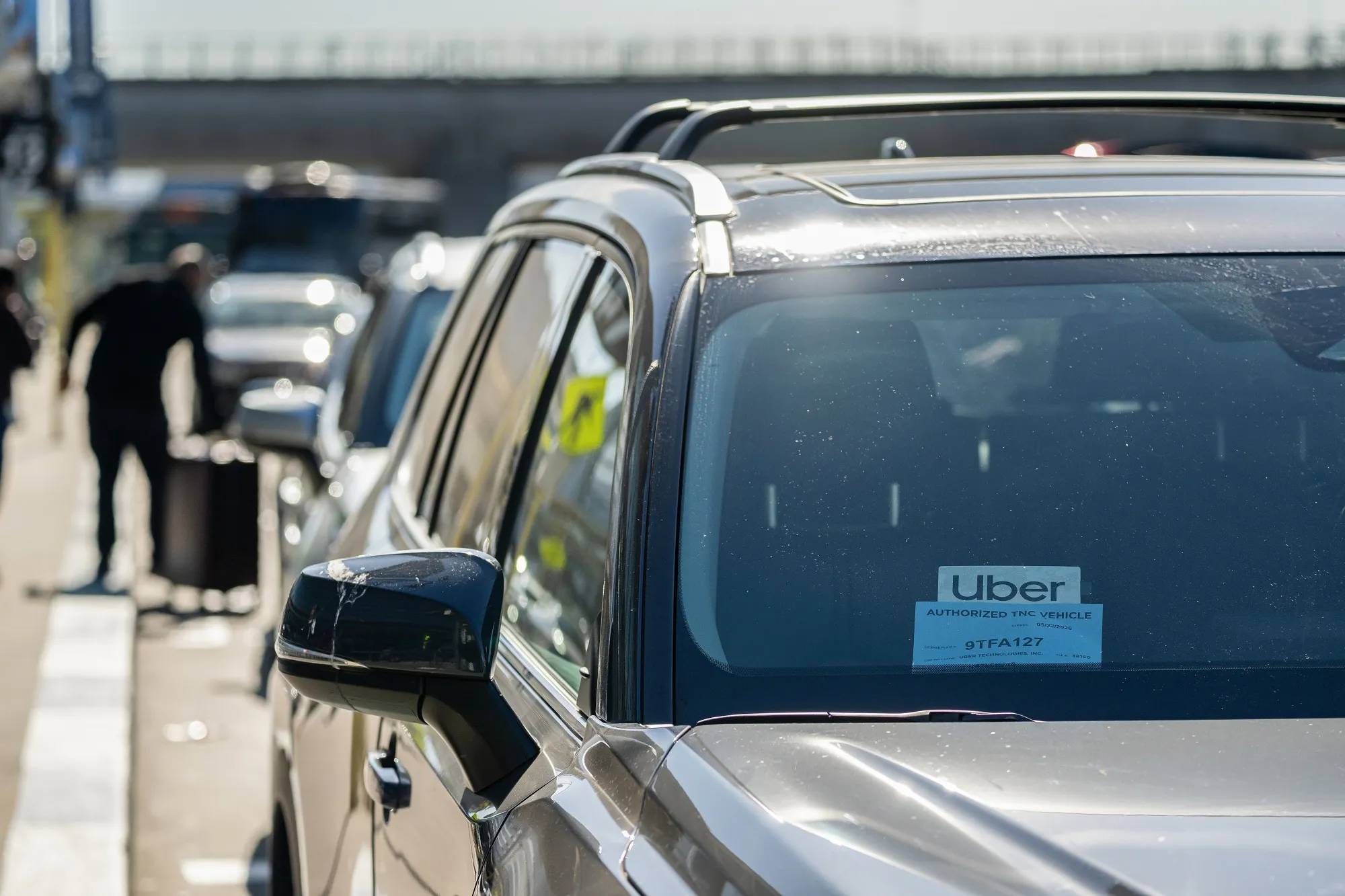 An Uber at San Francisco International Airport (SFO) in San Francisco on Feb. 2.