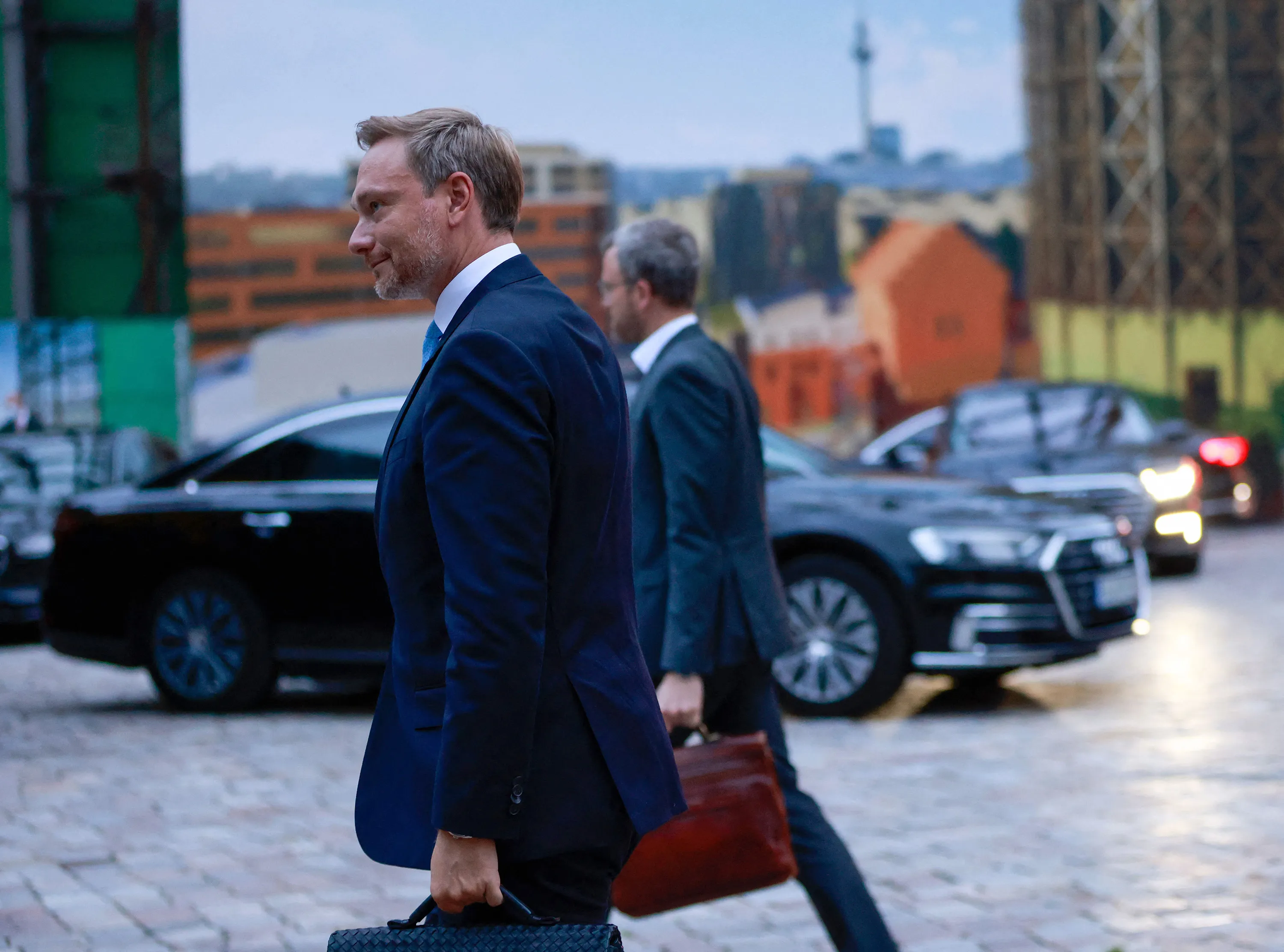 FDP&nbsp;Leader Christian Lindner arrives for talks between the FDP and the CDU/CSU&nbsp;in Berlin on Oct. 3.