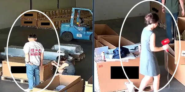 Images of Ting-Wei “Willy” Sun, left, and a broker, right, allegedly captured on surveillance cameras preparing dummy servers.