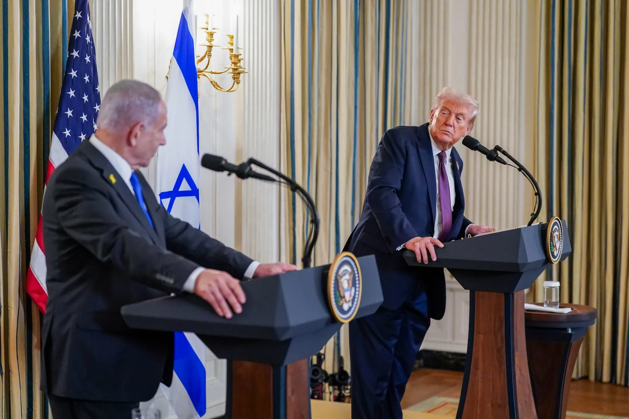 Donald Trump and Benjamin Netanyahu on Sept. 29.