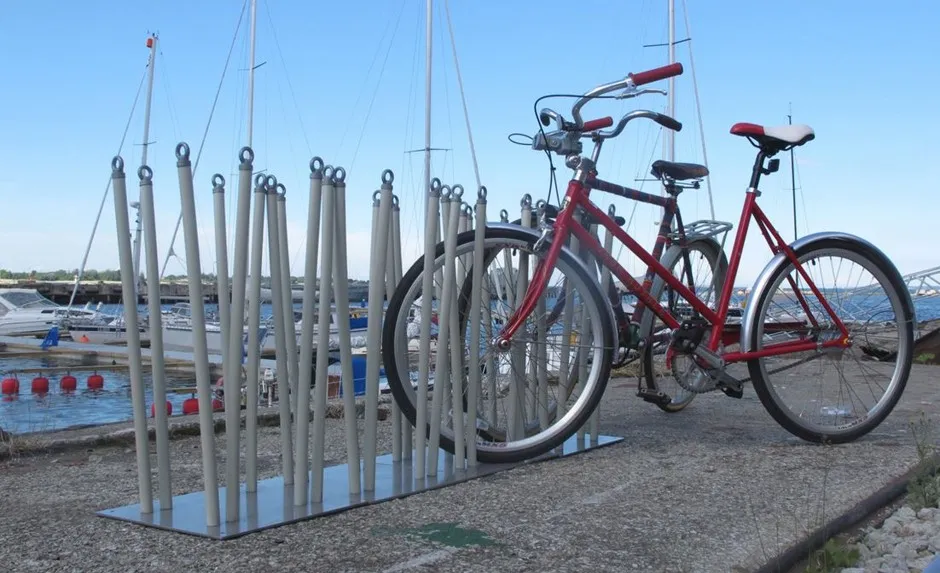 This European Bike Rack Is Shaped Like Pliable Rubber Stalks - Bloomberg