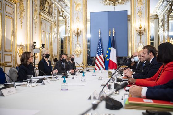 Kamala Harris Didn’t Raise Sub Flap With Macron in One-on-One Meeting