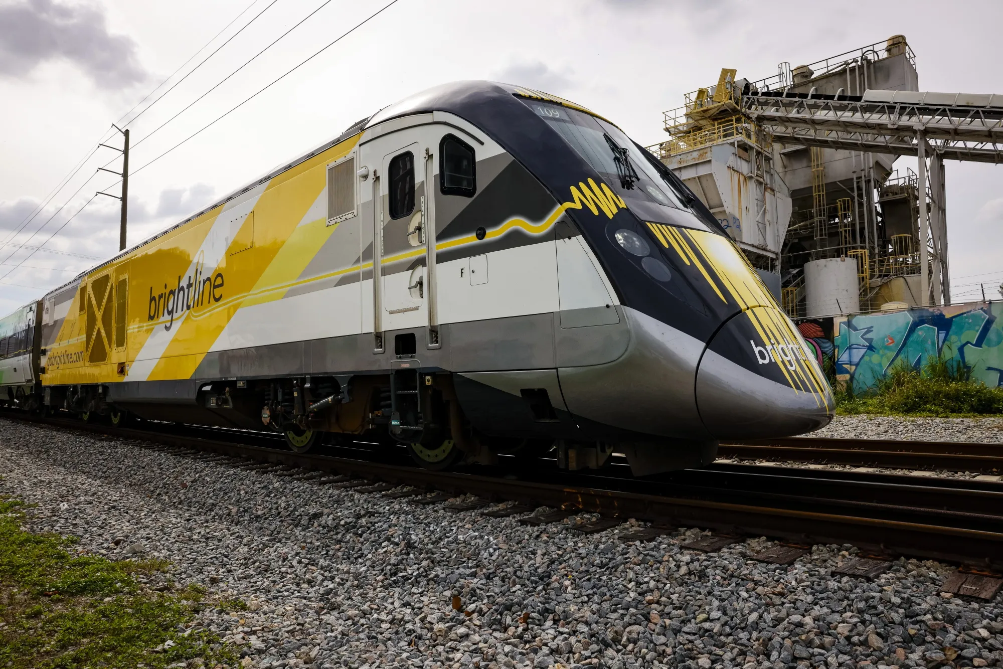 A Brightline train in Miami.