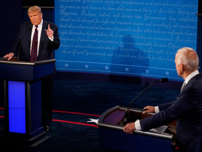 First Presidential Debate Between Donald Trump And Democratic Candidate Joe Biden
