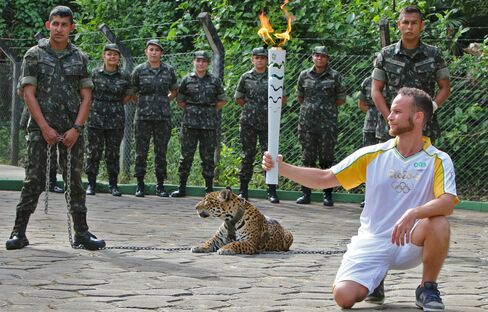 Jaguar before being shot dead during a ceremony in Manaus, on June 20.