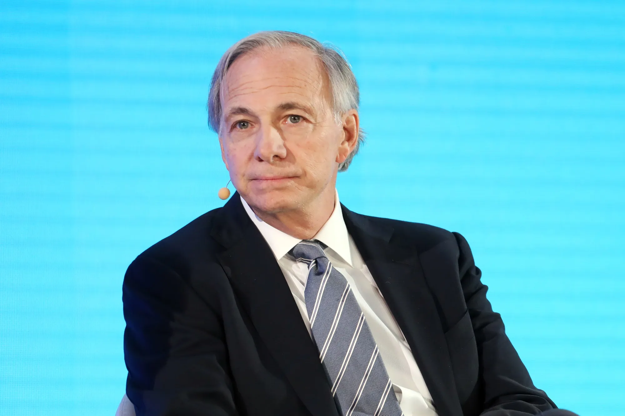 Ray Dalio, founder of Bridgewater Associates LP, pauses during a panel discussion at the Bloomberg New Economy Forum in Beijing, China, on Thursday, Nov. 21, 2019. The New Economy Forum, organized by Bloomberg Media Group, a division of Bloomberg LP, aims to bring together leaders from public and private sectors to find solutions to the world's greatest challenges.